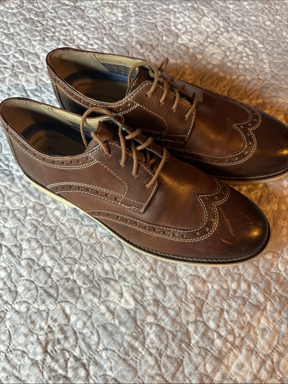 Bostonian Brown Leather Wingtip Derby/Oxford Shoes 8261.5